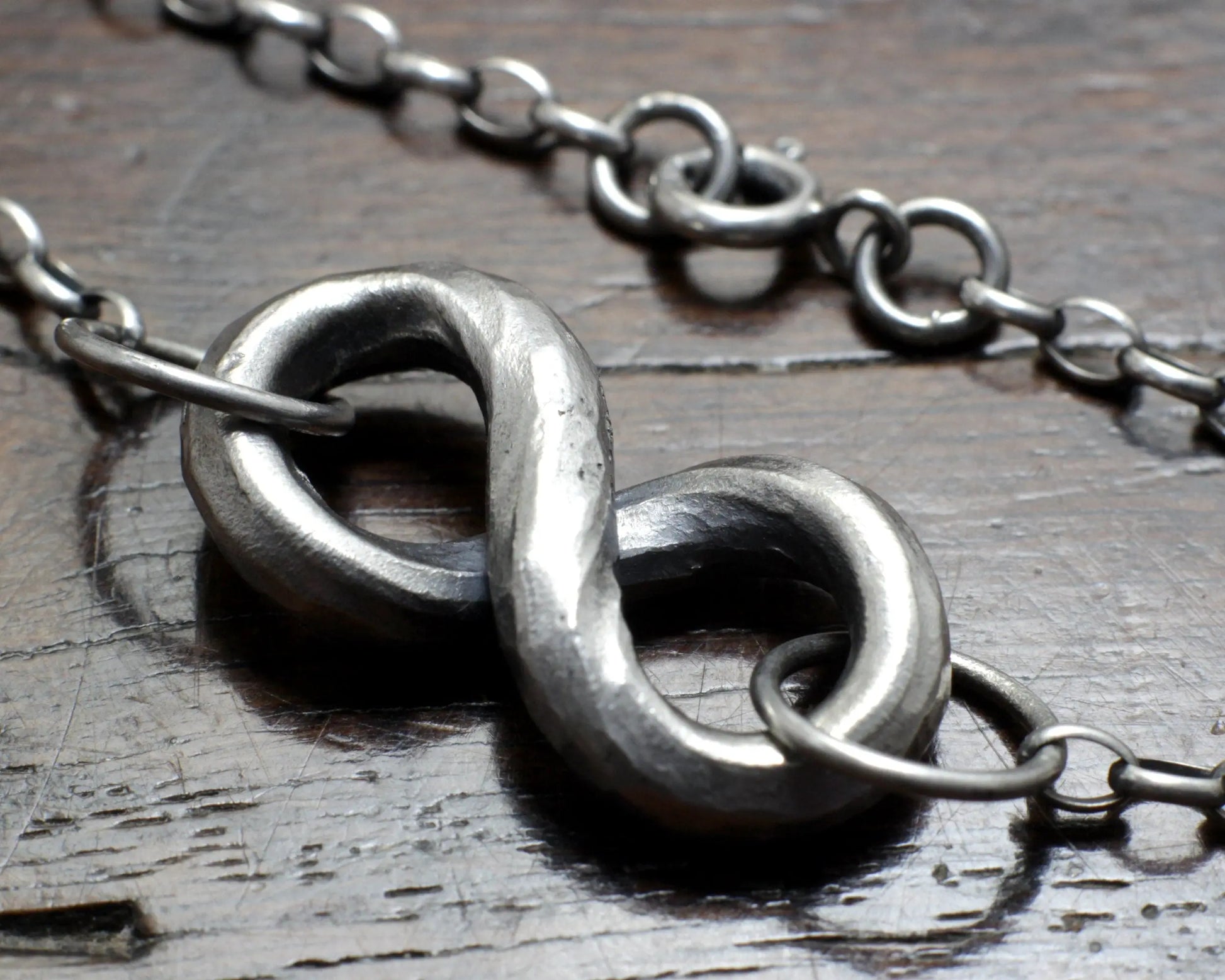 Wrought Silver Infinity Pendant Necklace