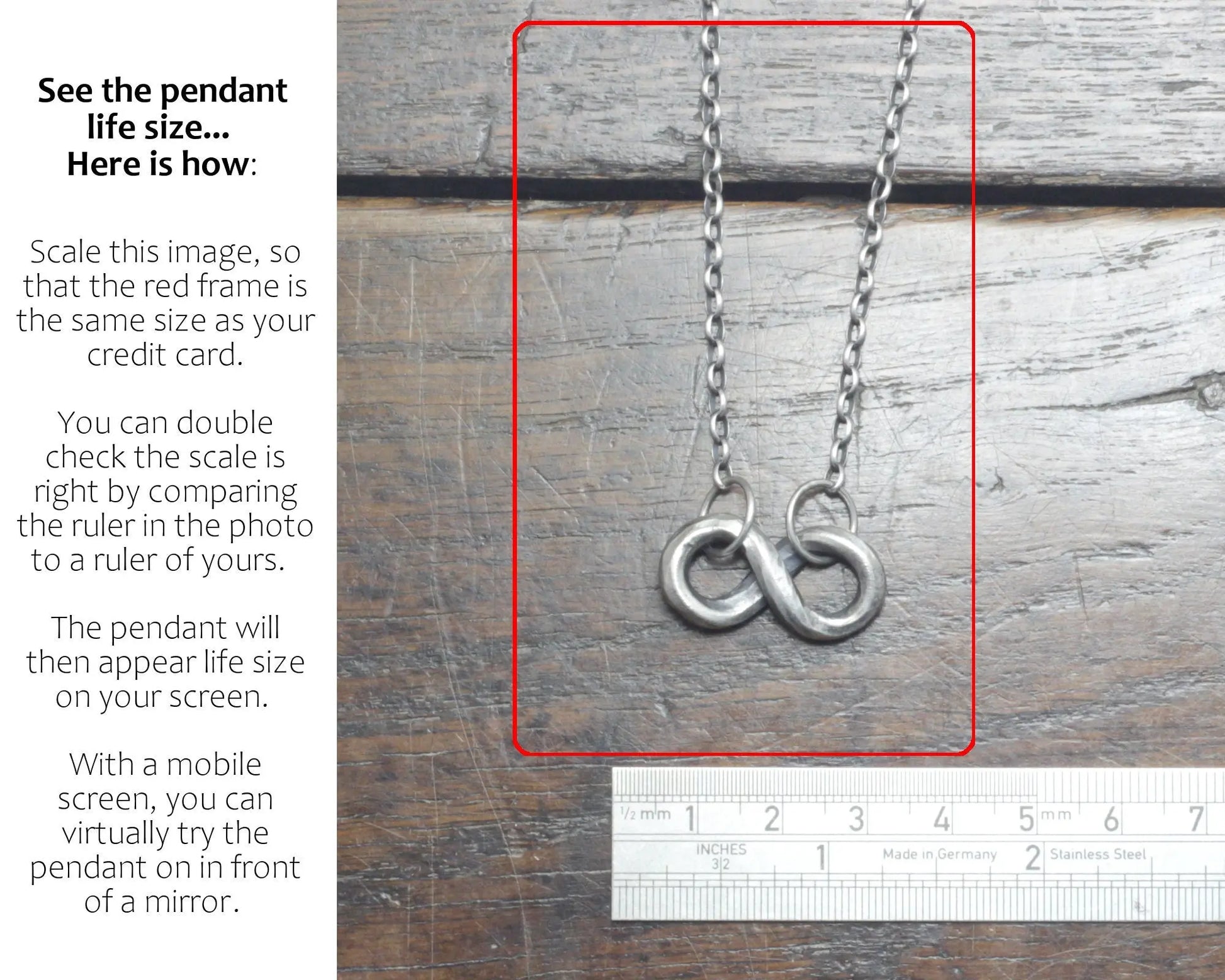 Wrought Silver Infinity Pendant Necklace