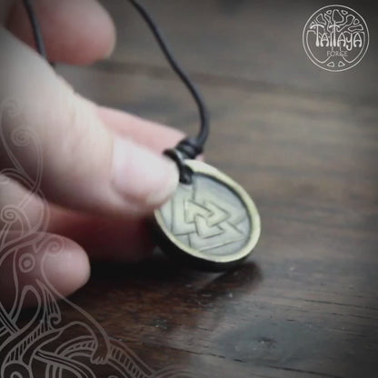 Valknut Hrungnir's Heart Iron Coin Necklace