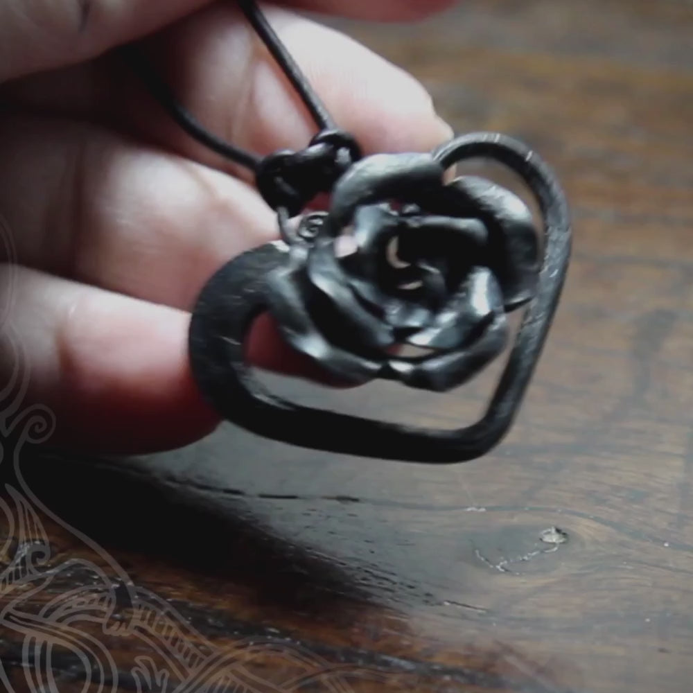 Black Iron Rose Pendant