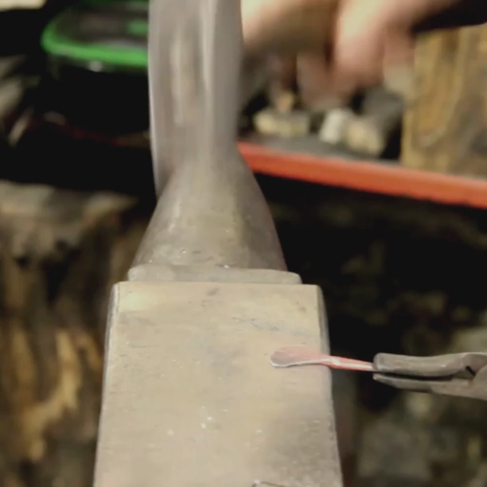 Bkacksmithing video of Odins spear Gungnir pendant, forged and designed by M.Barran at Taitaya Forge in the UK