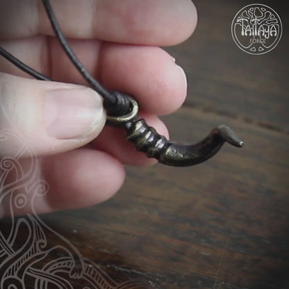 Pure Iron Forged Cornicello Pendant