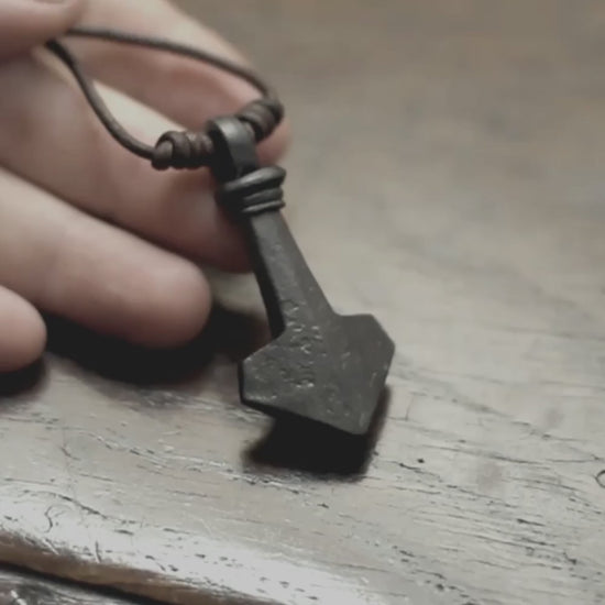 Large Thor's hammer Pendant, Hand forged in the UK by artisan blacksmith M.Barran at Taitaya Forge