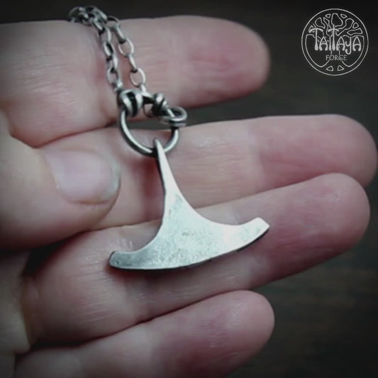 Small Ringed Forged Silver Ukonvasara Pendant
