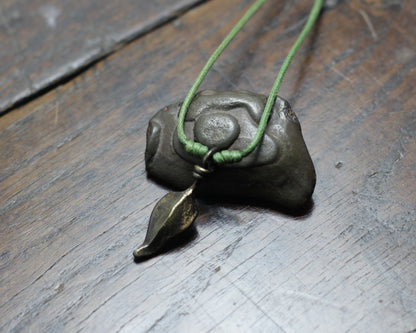 Small forged Iron Leaf Pendant