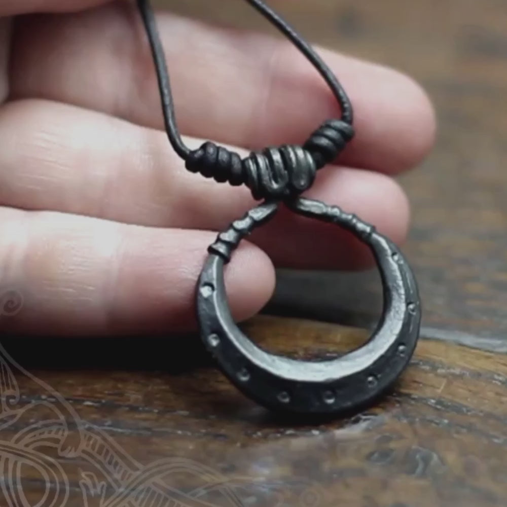 Forged Iron Moon Necklace