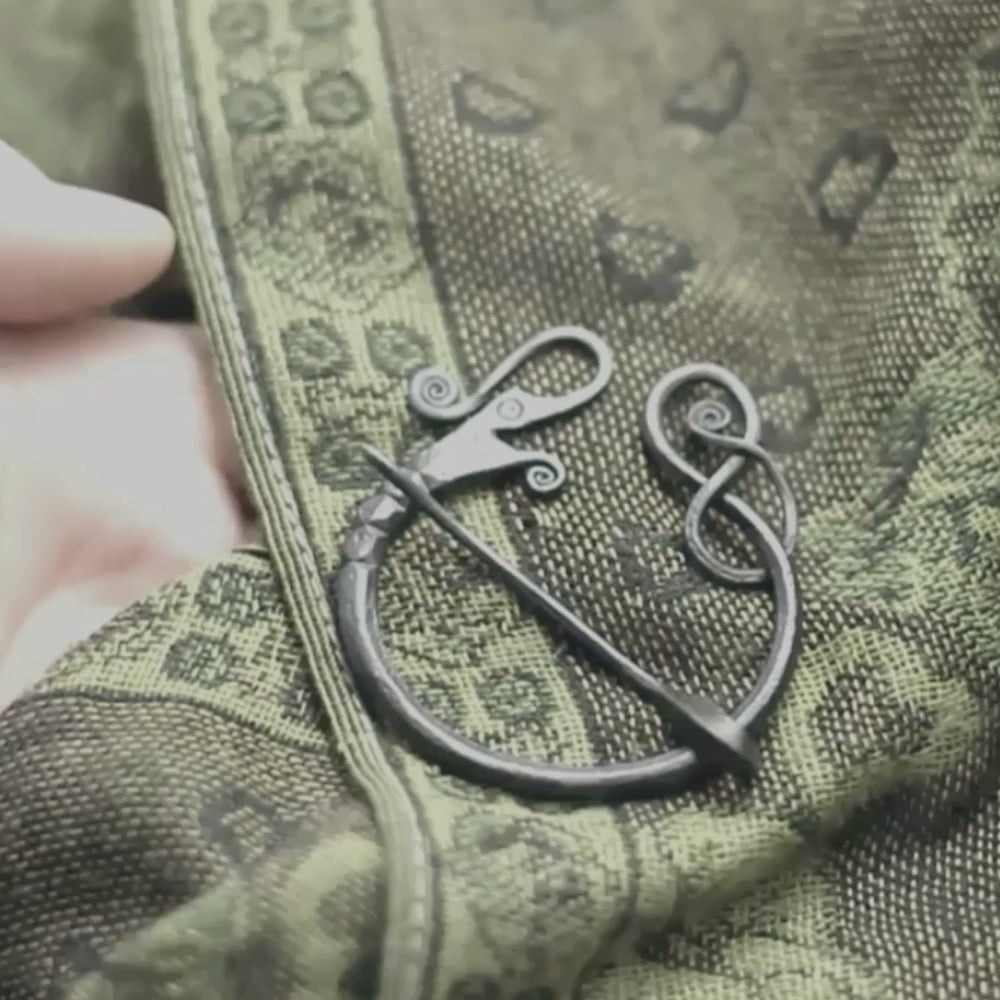 Forged Iron Dragon Pennanular Brooch in Viking Jellinge style, hand made by Marleena Barran, Taitaya Forge, UK