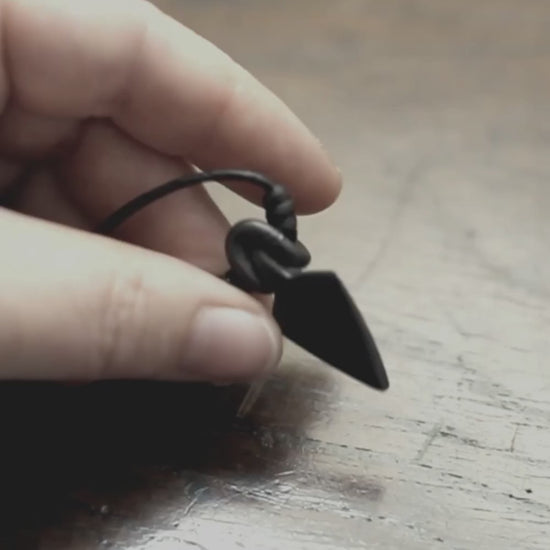 Small arrowhead pendant, hand forged by Luke Barran, Taitaya Forge, UK