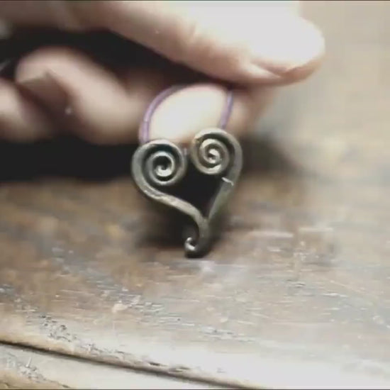 Forged iron heart pendant, 6th iron anniversary gift