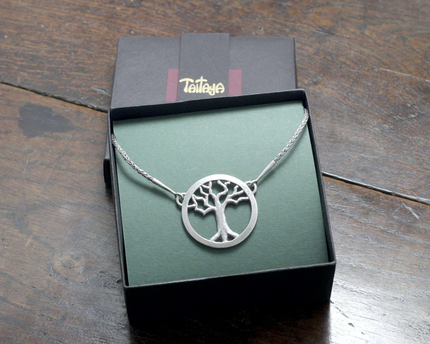 Silver Yggdrasil Tree Necklace by Taitaya Forge, Design by Marleena Barran - gift box