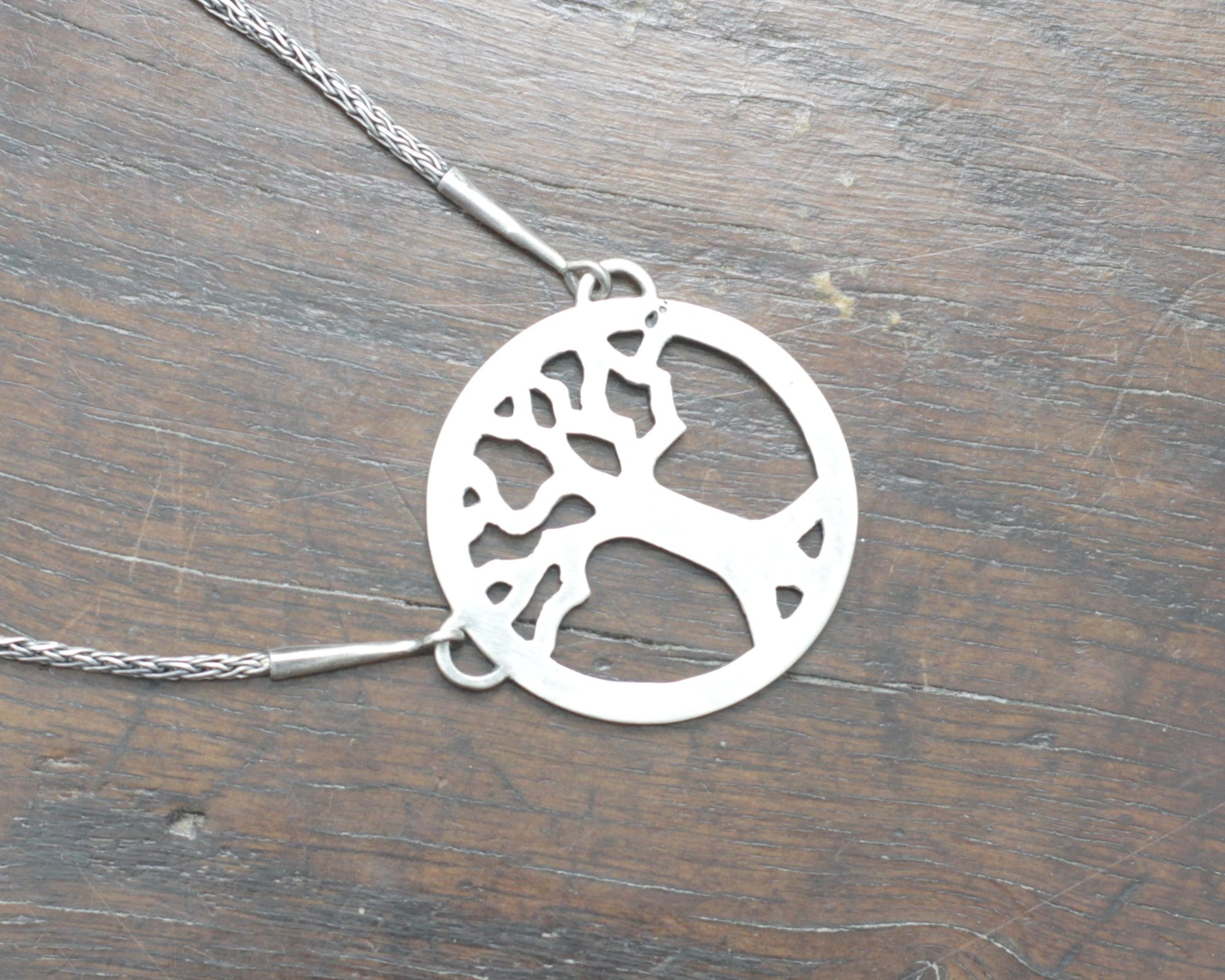 Silver Yggdrasil Tree Necklace by Taitaya Forge, Design by Marleena Barran - Back of the pendant