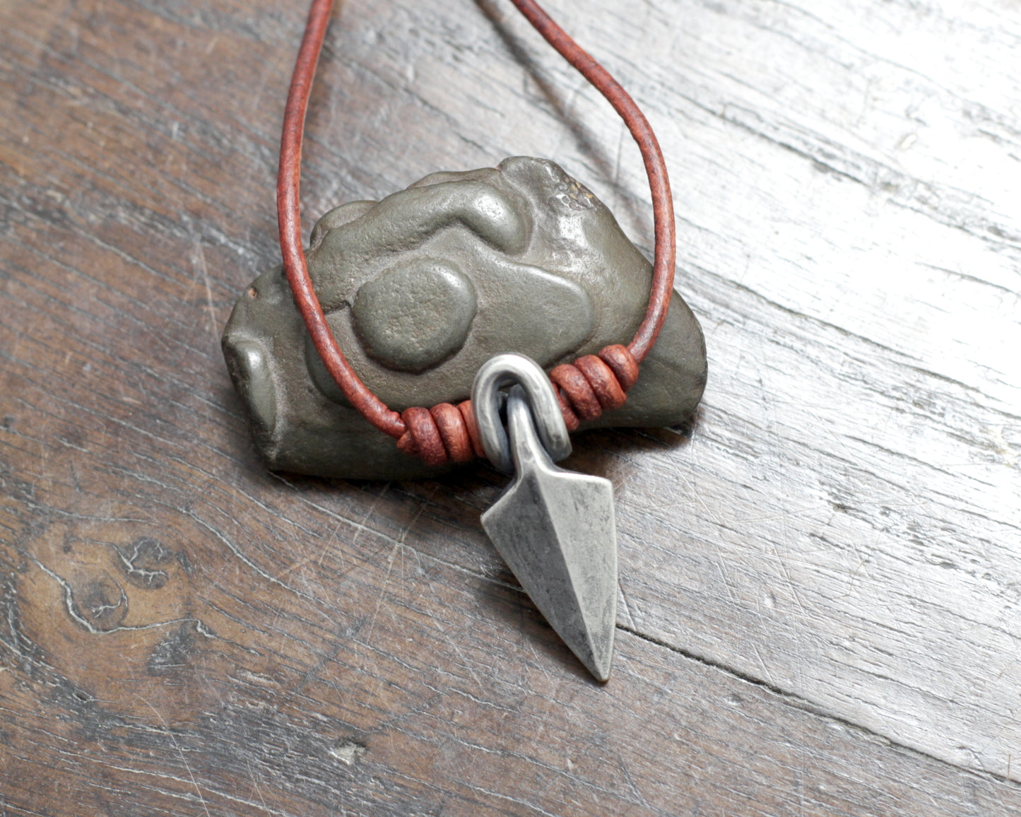 Forged Silver Viking Arrow Head Pendant