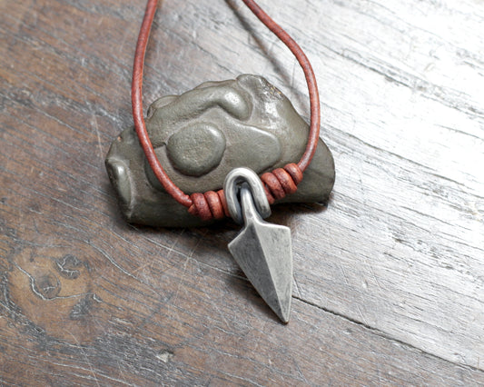 Forged Silver Viking Arrow Head Pendant