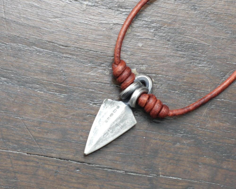 Forged Silver Viking Arrow Head Pendant