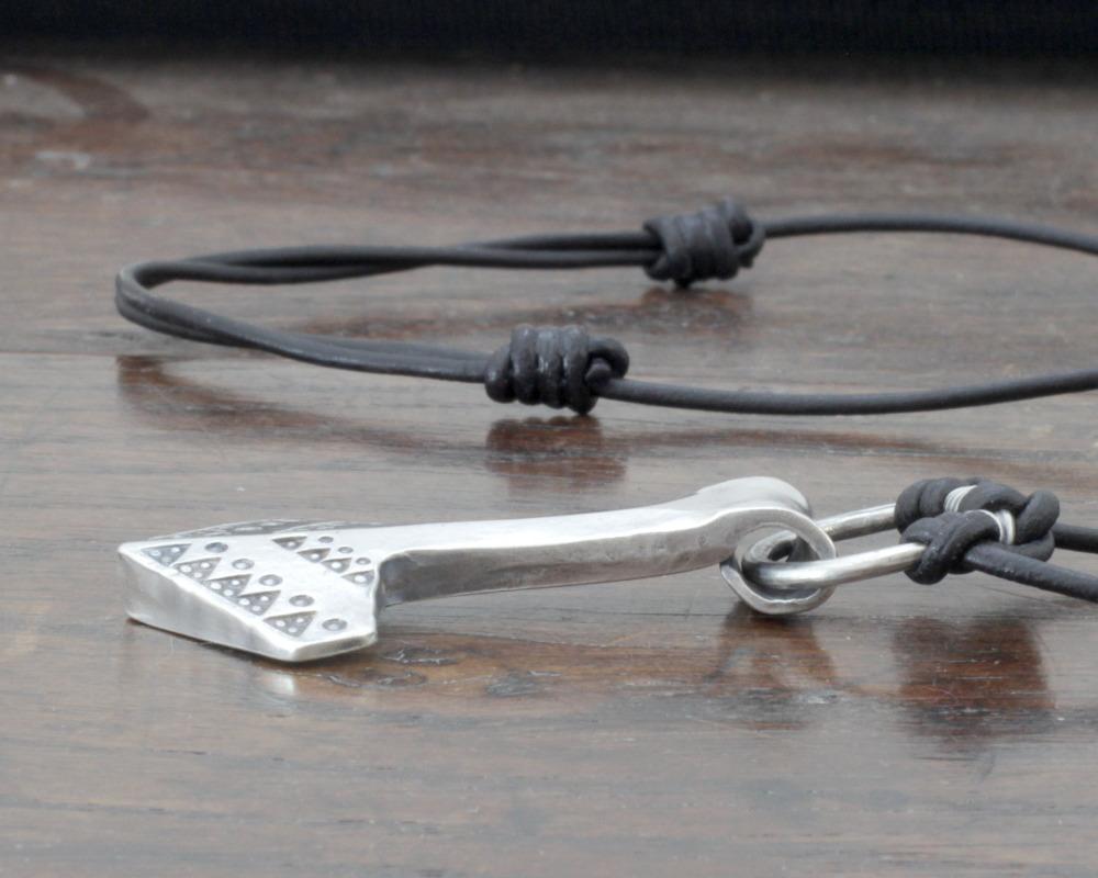 Large Forged Silver Thor's hammer Necklace