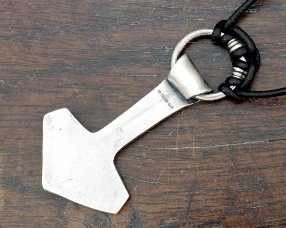 Large Forged Silver Thor's hammer Necklace