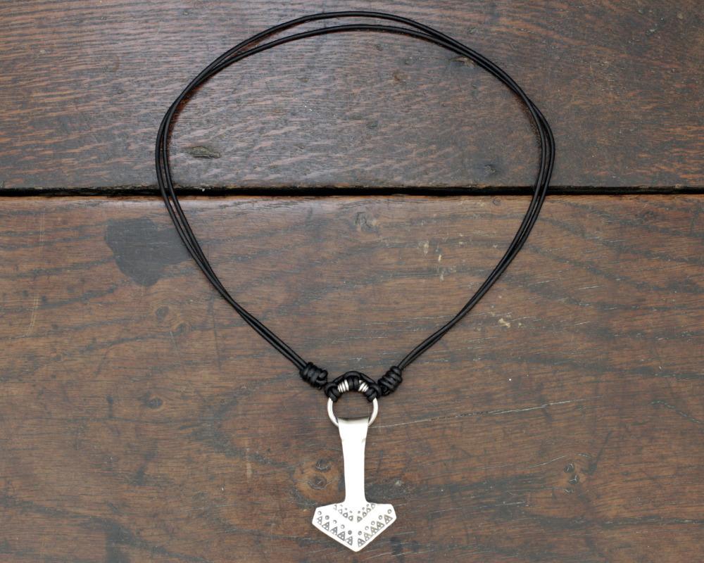 Large Forged Silver Thor's hammer Necklace