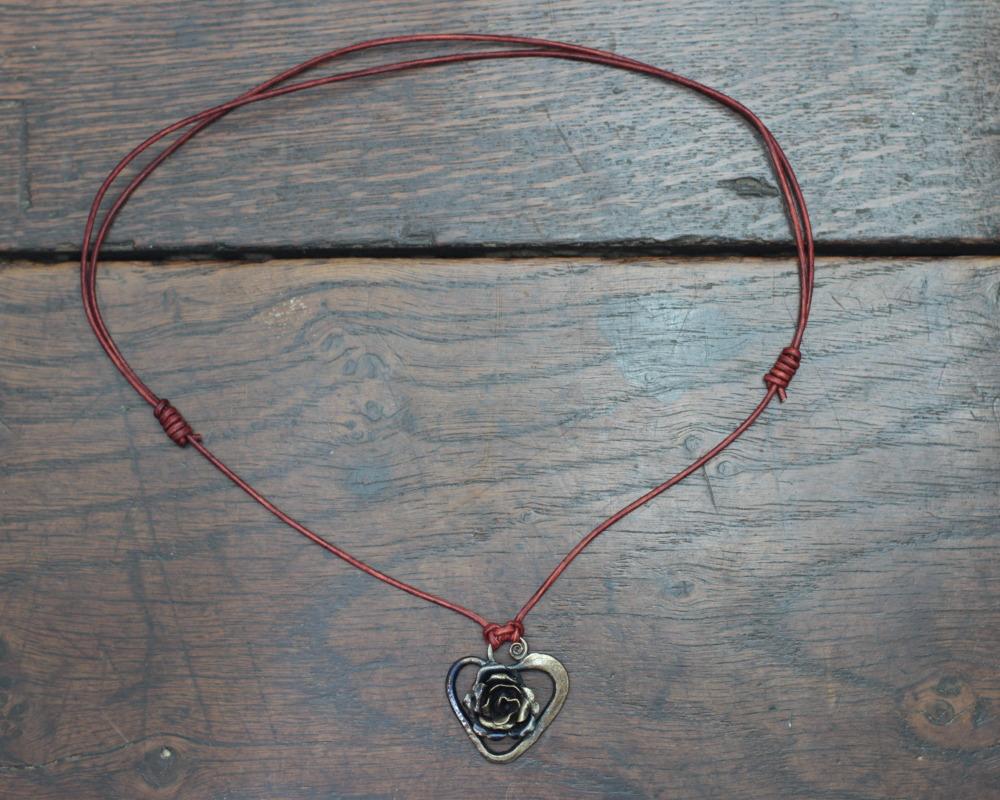 Iron Rose Heart Pendant
