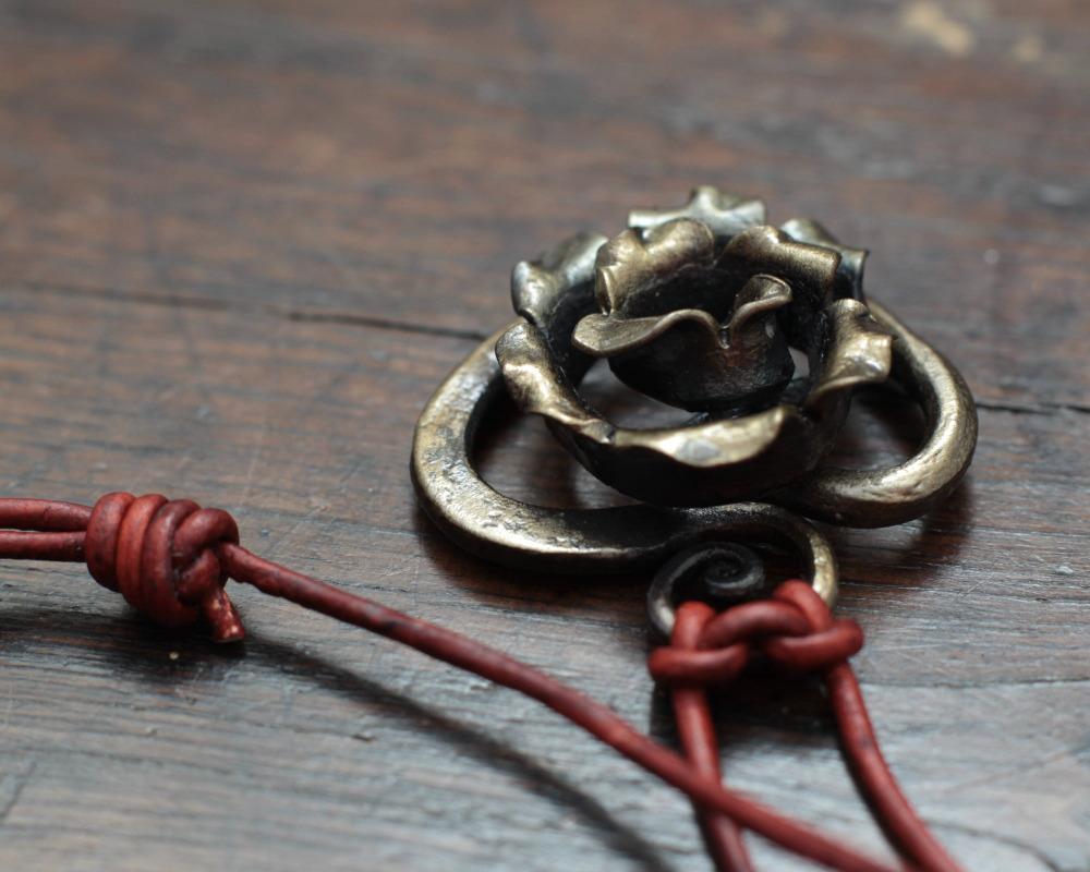 Iron Rose Heart Pendant