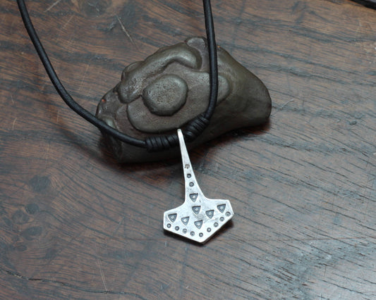 Historical VIking Thors hammer pendant forged out of silver