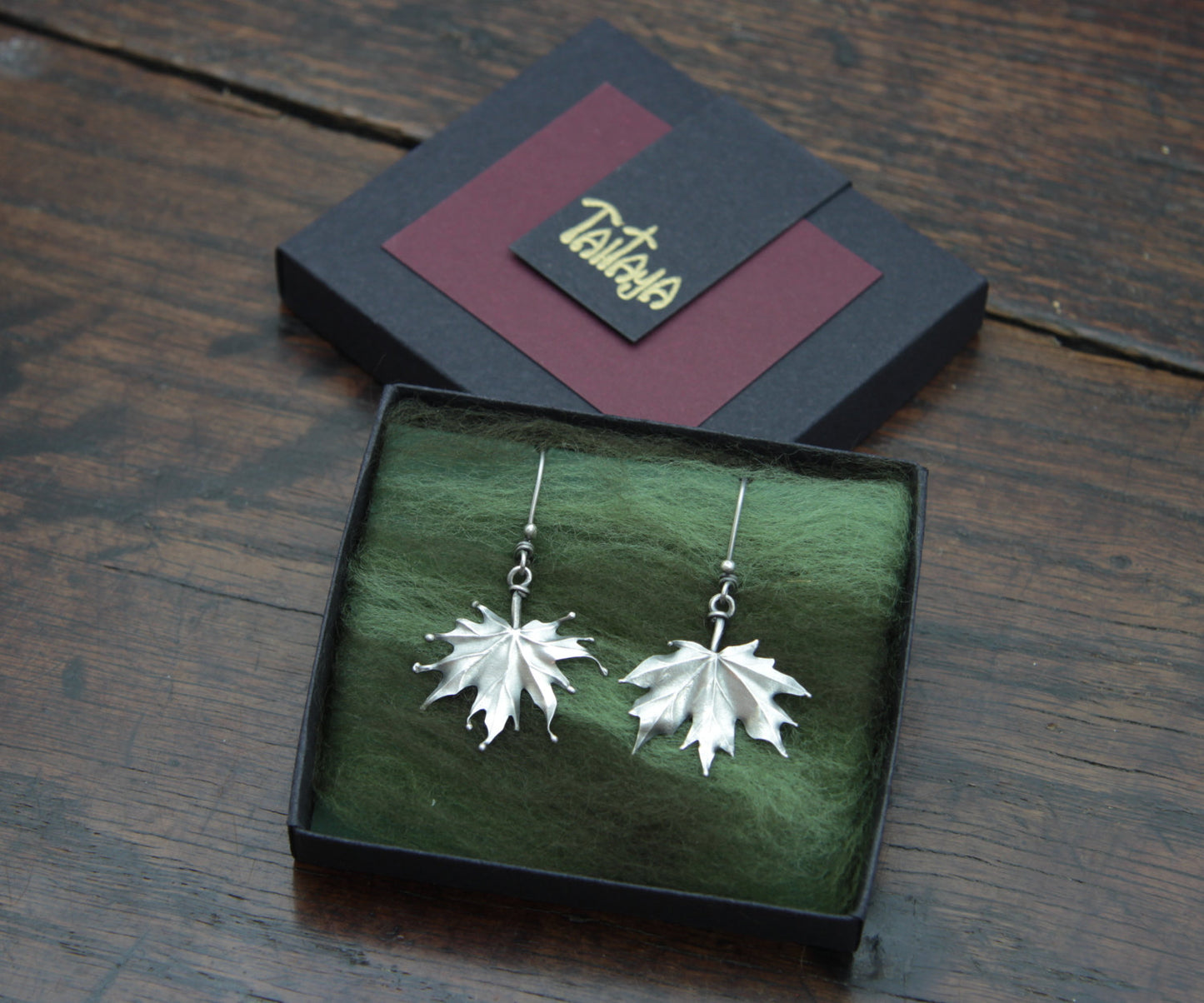 Silver Maple Leaf Earrings